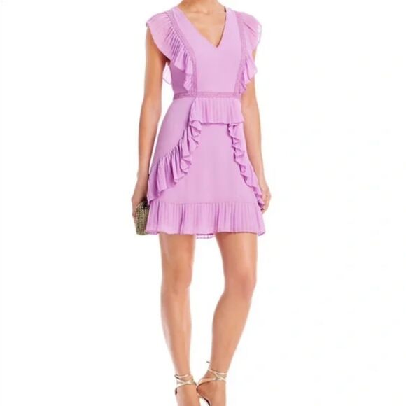 BCBGMaxAzria Dresses & Skirts - BCBGMaxazria Women's Size 10 Purple Pleated Mini Dress NWT